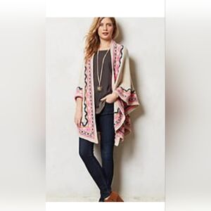 Pink and Cream Patterned Shawl